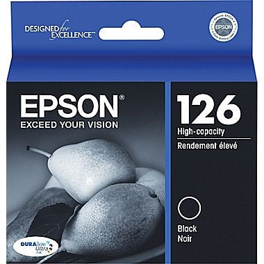 Tinta negra Epson 126 DuraBrite de ultra alta capacidad para Workforce 60, 435, 520, 545, 630, 633, 635, 645, 840, 845, WF-3520, WF-3540, WF-7010, WF-7510, WF-7520 - T126120