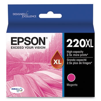 Cartucho de tinta magenta Epson 220XL DURABrite de ultra alto rendimiento para WorkForce WF-2630, WF-2650, WF-2660, WF-2750, WF-2760 y Expression Home XP-320, XP-420, XP424 - T220XL320S