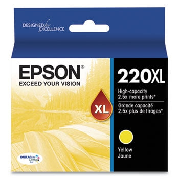 Cartucho de tinta amarilla Epson 220XL DURABrite de ultra alto rendimiento para WorkForce WF-2630, WF-2650, WF-2660, WF-2750, WF-2760 y Expression Home XP-320, XP-420 y XP-424 - T220XL420S