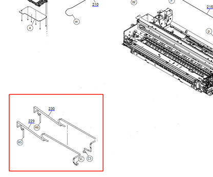 Cable FFC para EPSON F500, F501, T2100, T3100, T3100N, T3100X, T3100D y T3170 CR - 2183767 + 2183768 