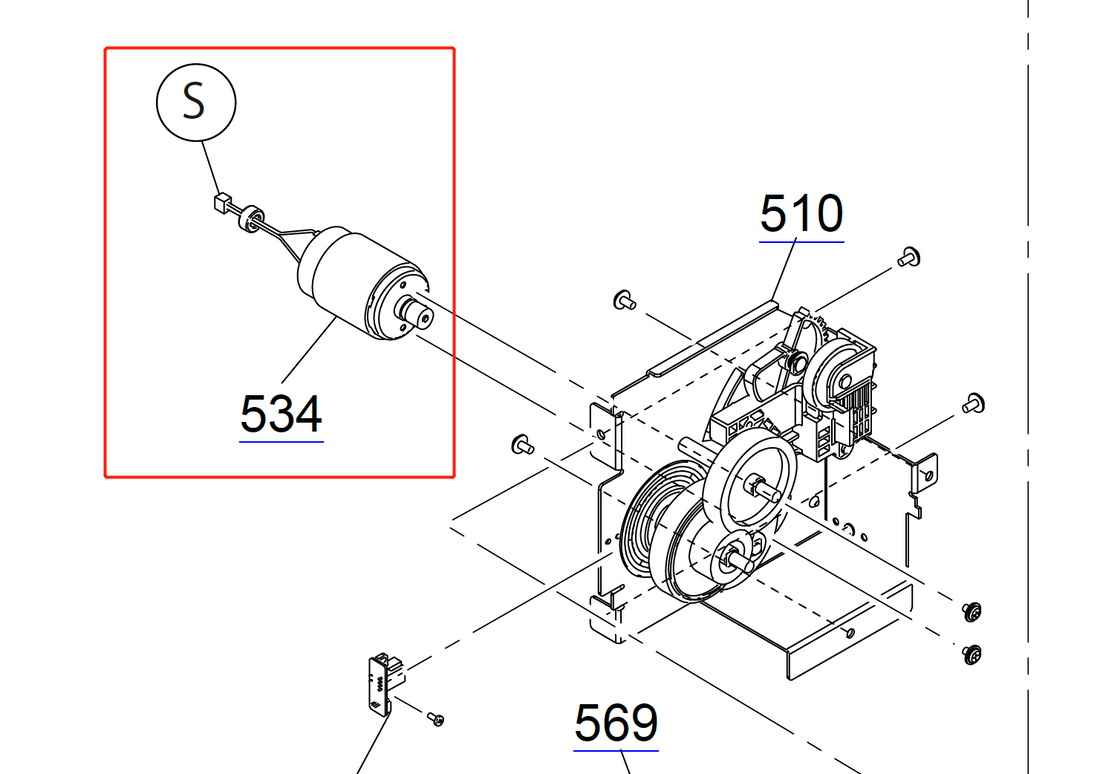 Conjunto de motor ATC EPSON - F500 F501 T2100 T3100 T3170 T5100 T5170 T5100M T5100N T3100D T3100N T3100X T3100M - 1724242 