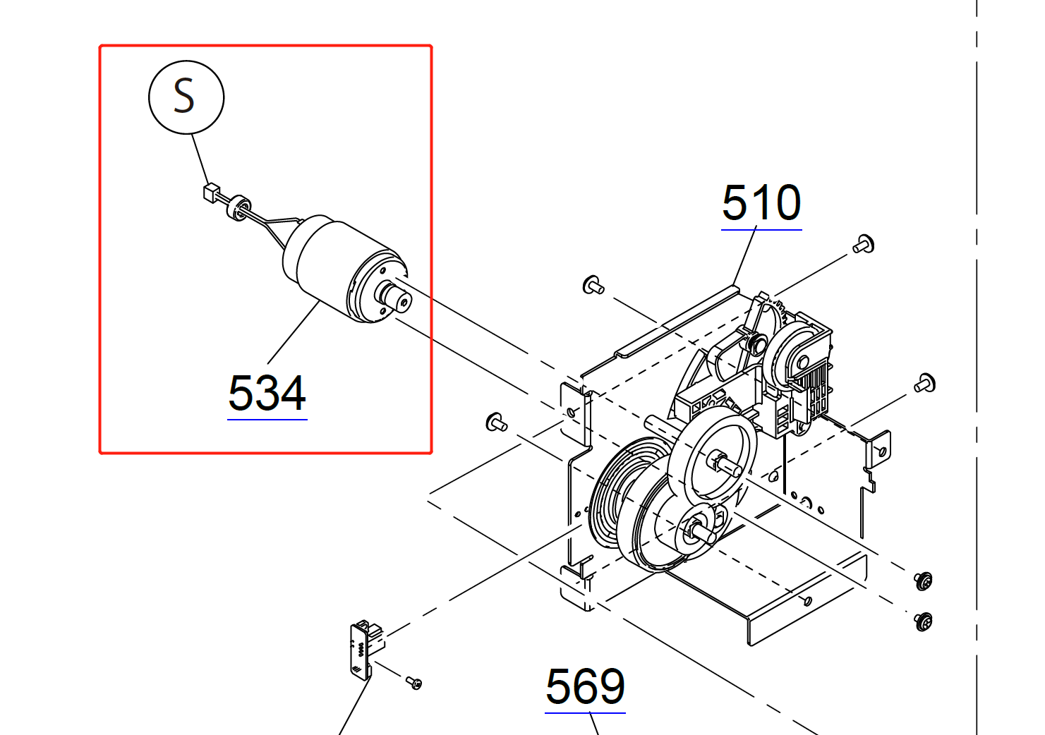 Conjunto de motor ATC EPSON - F500 F501 T2100 T3100 T3170 T5100 T5170 T5100M T5100N T3100D T3100N T3100X T3100M - 1724242 