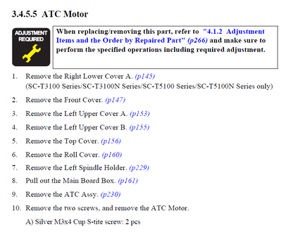 Conjunto de motor ATC EPSON - F500 F501 T2100 T3100 T3170 T5100 T5170 T5100M T5100N T3100D T3100N T3100X T3100M - 1724242 