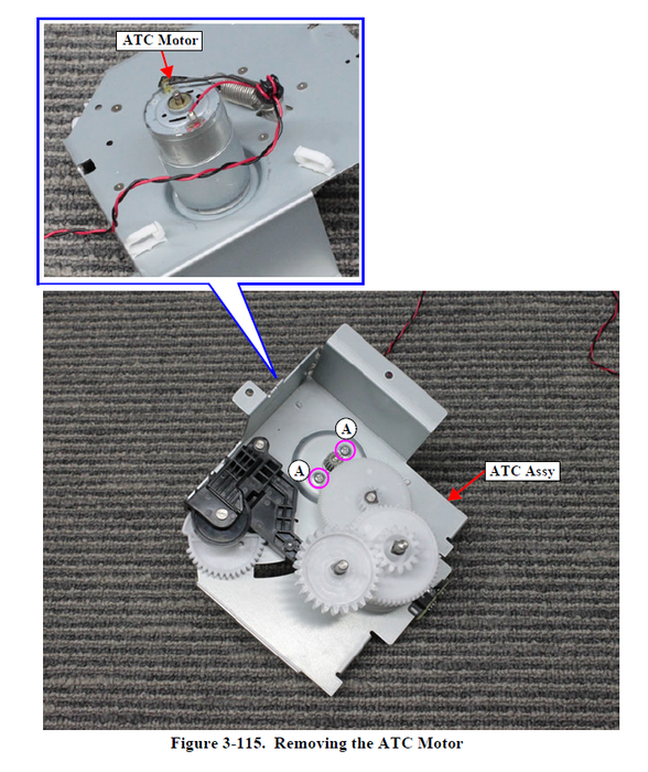 Conjunto de motor ATC EPSON - F500 F501 T2100 T3100 T3170 T5100 T5170 T5100M T5100N T3100D T3100N T3100X T3100M - 1724242 