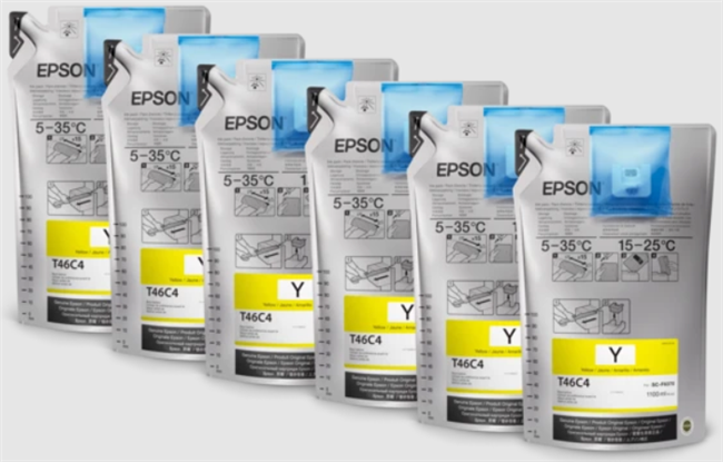 Tinta amarilla Epson UltraChrome DS de 1,1 litros (paquete de 6) para SureColor F6370, F9470, F9470H - T46C420