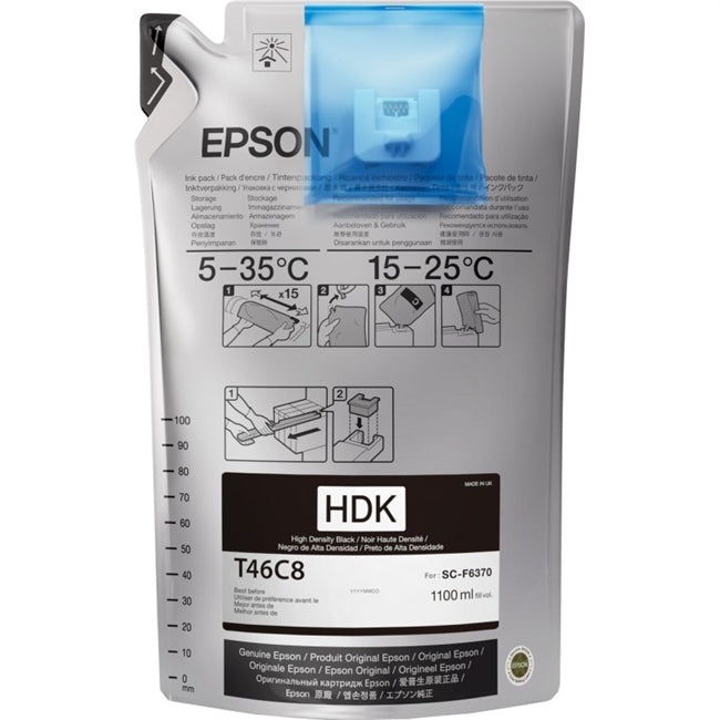 Tinta negra Epson UltraChrome DS HDK de 1,1 litros para SureColor F6370, F9470, F9470H - T46C820-1