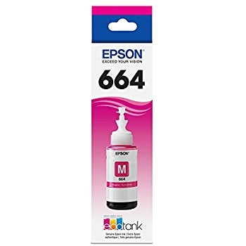 Botella de tinta magenta Epson 664 para Expression ET-2500, ET-2550, ET-2600, ET-2650, ET-3600, ET-4500, ET-4550 y WorkForce ET-16500 - T664320-S