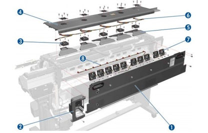 CH955-67088 Rear dryer fan (Contains one fan) Dryer Fan SERV for HP DesignJet L25500 L2850 Series www.wideimagesolutions.com Parts and Inks 90.38
