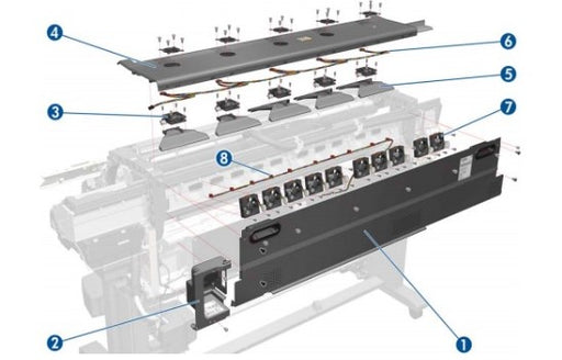 HP Top cover fan - Includes grill CH955-67048 for HP Designjet L26500 printer series www.wideimagesolutions.com  71.68
