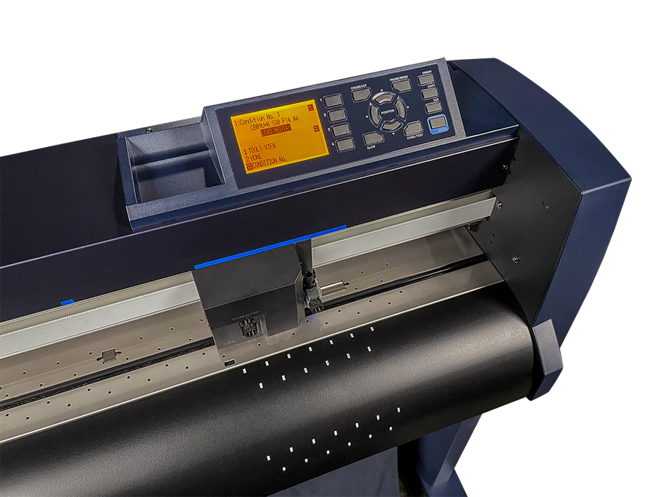 Vinyl Express Serie Q Gen 3 - Cortadora de vinilo de 64", soporte y cesta para materiales