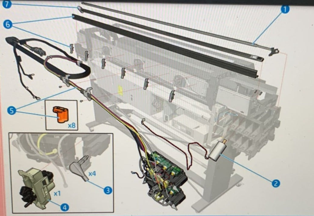 Tubos de suministro de tinta y cables de arrastre Srk 64&