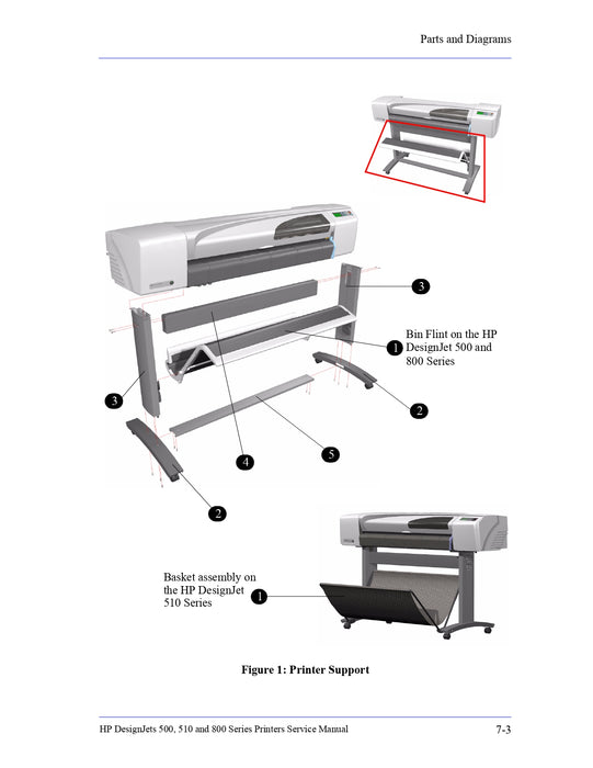 C7769-60219 Conjunto de soporte de pie (modelo de 24") - Para impresoras HP DesignJet serie 500/800 