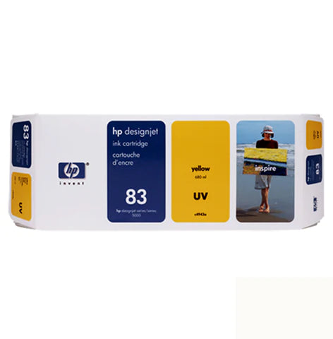 Tinta UV amarilla HP 83 para HP Designjet 5000, 5500 - C4943A (nuevo OEM)