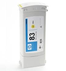 Cartucho de tinta UV DesignJet HP 83 de 680 ml, amarillo, para plotters HP DesignJet 5000 y 5500 - C4943A (parcialmente usado)