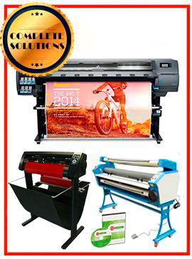 COMPLETE SOLUTION - Plotter HP Latex 330 - Refurbished - (1 Year Warranty) + 55" Full-Auto Low Temp. Cold Laminator, With Heat Assisted - New + 53" 3 ARMS Contour Cut Vinyl Cutter w/ VinylMaster Cut Software - New -  Includes Flexi RIP Software www.wideimagesolutions.com Complete Solutions 11999.99
