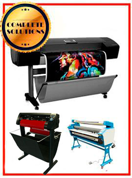 COMPLETE SOLUTION - Plotter HP Z3100 44&quot; - Recertified - (90 Days Warranty) + 55&quot; Full-Auto Low Temp. Cold Laminator, With Heat Assisted - New + 53&quot; 3 ARMS Contour Cut Vinyl Cutter w/ VinylMaster Cut Software - New - Include 2 Free Rolls Of Paper www.wideimagesolutions.com Complete Solutions 4650.99