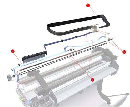 Tubos de suministro de tinta para las impresoras HP Designjet T1120, T610 y T790 (CK837-67014) - Nuevo