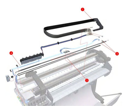 Correa de transporte para plotters HP Designjet T1100, T610, Z2100, Z3100 y Z3200 de 24&quot; (Q5669-60673) - Nueva