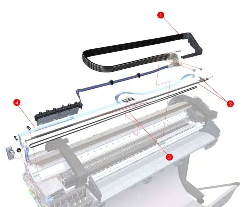 Tubos de suministro de tinta para las series HP DesignJet T1120 y T620 (CK839-67003) - Nuevo