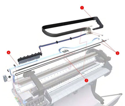 Tubos de suministro de tinta para las series HP DesignJet T1120 y T620 (CK839-67003) - Nuevo