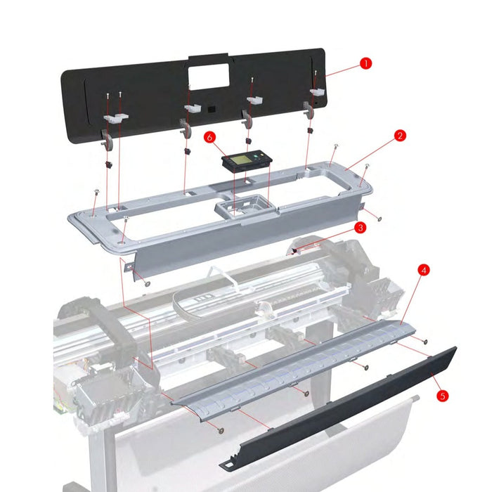 Cubierta de la ventana del panel frontal para los plotters HP DesignJet T1120 y T1100 de 44 pulgadas (Q6687-60066)