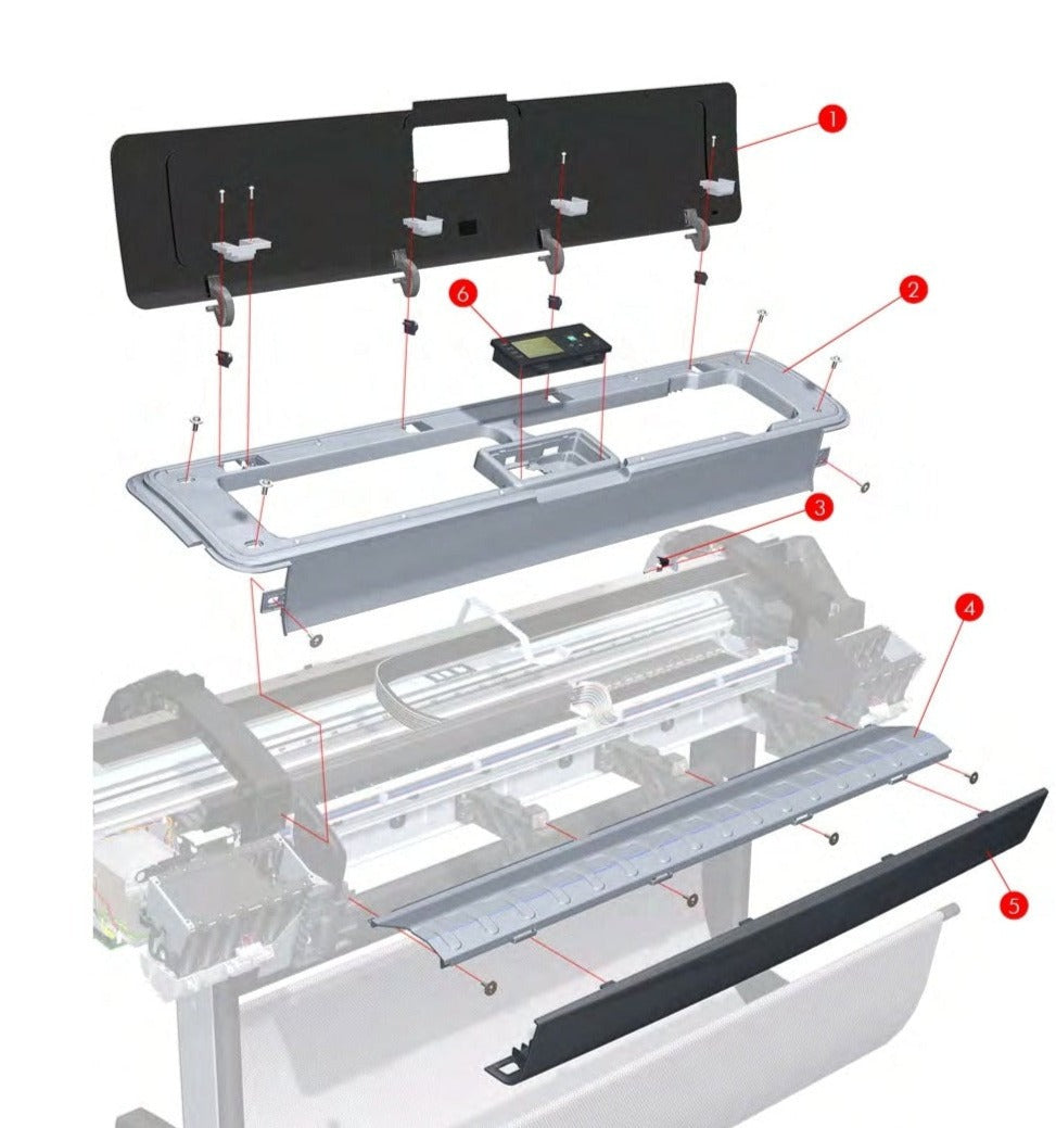 Panel frontal para impresoras HP Designjet T770, T620 y T1120 (CK837-67006, CH538-67032) - Reacondicionado