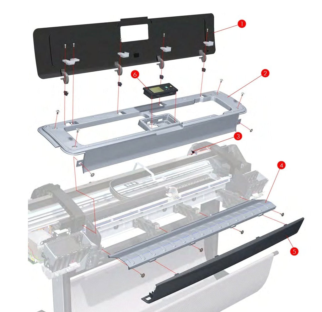 Conjunto de cubierta superior para las series HP DesignJet T620, T610, T1100 y T1100ps de 24 pulgadas (Q6711-60025)