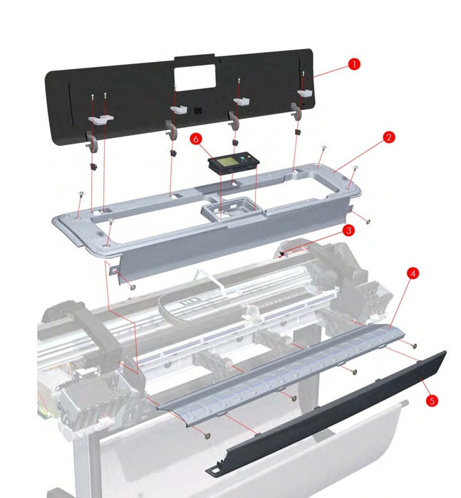 Conjunto de cubierta superior para la serie HP DesignJet T1100/T610 de 24 pulgadas (Q6683-60198)
