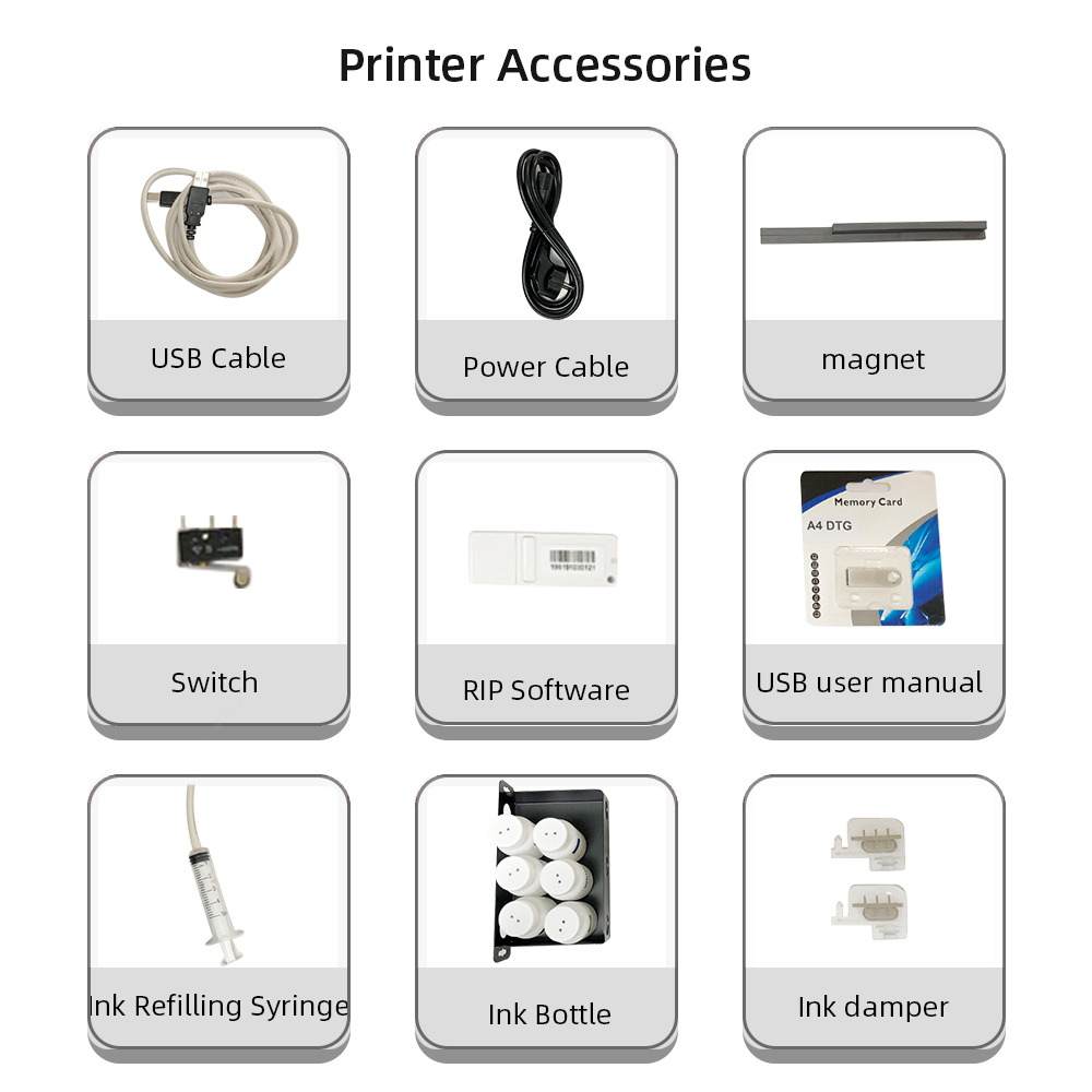 Nueva impresora DTG A4 de impresión directa a prenda: impresora de camisetas con software Rip
