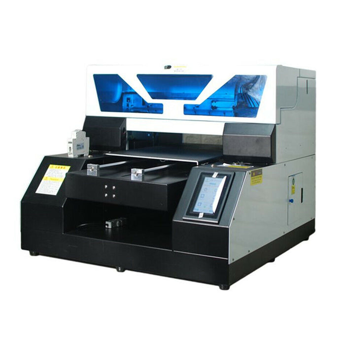 Impresoras UV DTG automáticas de cama plana A4/A3 para imprimir camisetas, fundas de teléfono y madera.
