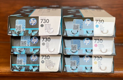 6 NUEVOS TINTAS HP Designjet T1600 T1700 T2600 / HP 728 730 ORIGINALES (FECHA 2024+) 300ML