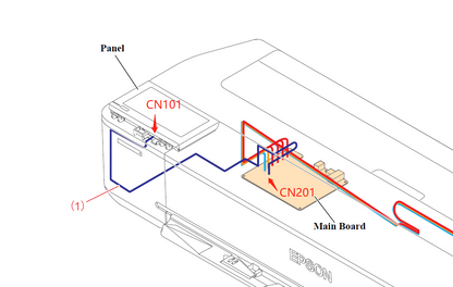 Cable FFC para panel EPSON SureColor T2100, T3100, T5100, T3100N, T5100N, T3170 y T5170 (CN101-CN201) - 2183744 