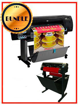 BUNDLE - Plotter HP Z6200 42"  - Recertified - (90 Days Warranty) + 53" 3 ARMS Contour Cut Vinyl Cutter w/ VinylMaster Cut Software - New www.wideimagesolutions.com BUNDLE 3999.99